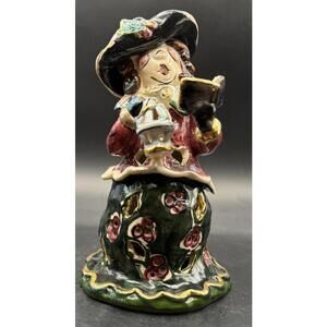 Christmas Caroller, Ceramic Tea Light by Heather Goldminc For Blue Sky Clayworks